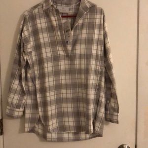 Lauren James Oversized Plaid Top NEW WITH TAGS!
